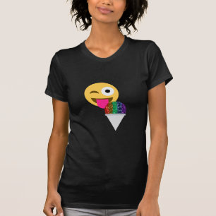 Camiseta emoji de guiño purpurina