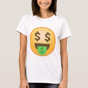 Camiseta Emoji de la boca del dinero