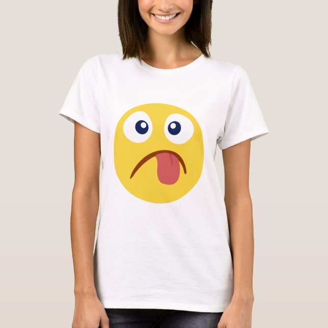Camiseta Emoji de lengua agarrotada (Anverso)