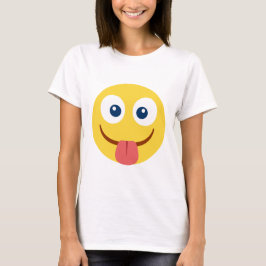 Camiseta Emoji de lengua agarrotada