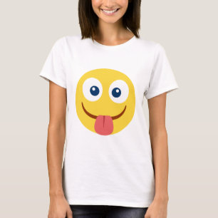 Camiseta Emoji de lengua agarrotada