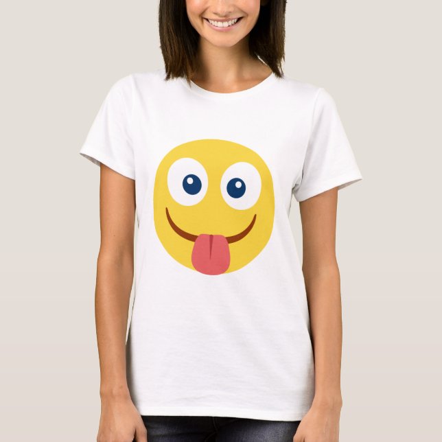 Camiseta Emoji de lengua agarrotada (Anverso)