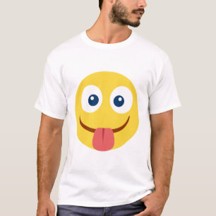 Camiseta Emoji de lengua agarrotada