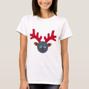 Camiseta emoji de luna de renos para navidades