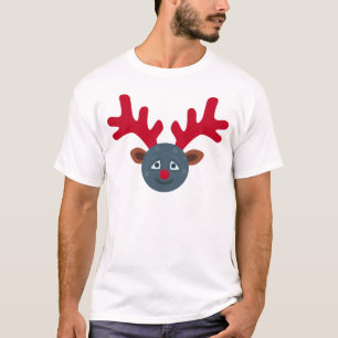 Camiseta emoji de luna de renos para navidades
