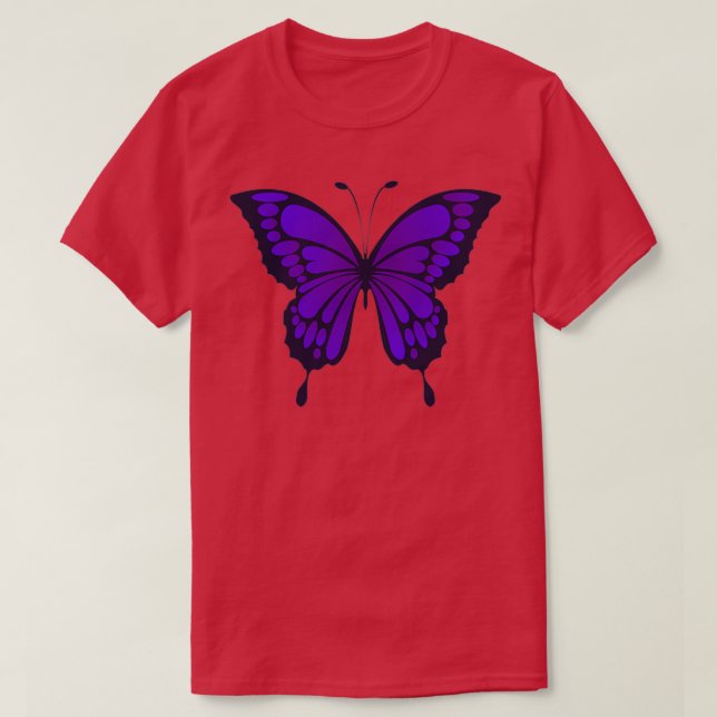 Camiseta Emoji de mariposa morada (Diseño del anverso)