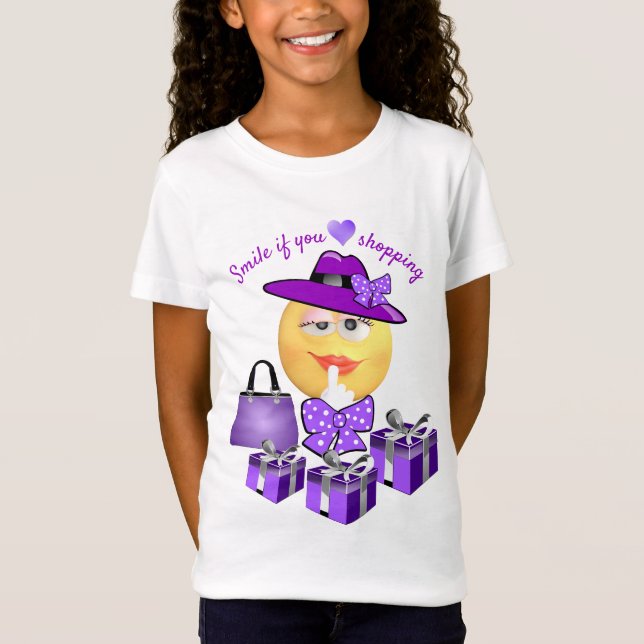 Camiseta Emoji de moda con Gorra, bolsa y compras (Anverso)