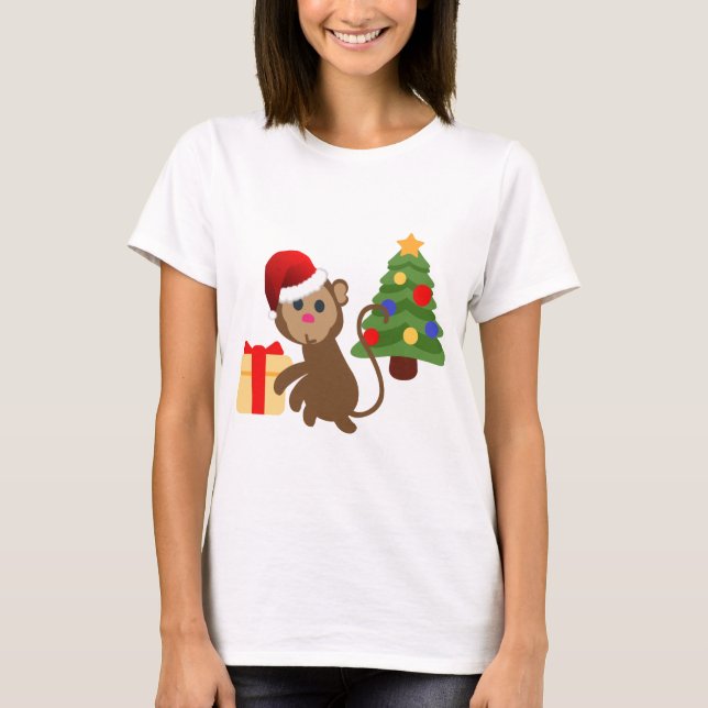 Camiseta emoji de monos santa claus (Anverso)