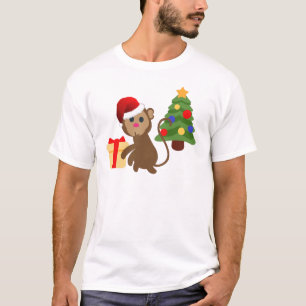 Camiseta emoji de monos santa claus