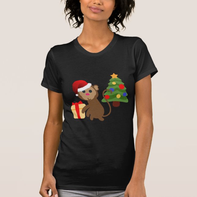 Camiseta emoji de monos santa claus (Anverso)