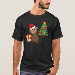 Camiseta emoji de monos santa claus