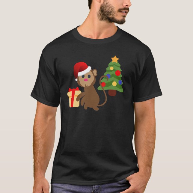 Camiseta emoji de monos santa claus (Anverso)