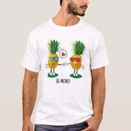 Camiseta Emoji de piña personalizada Pareja de amor