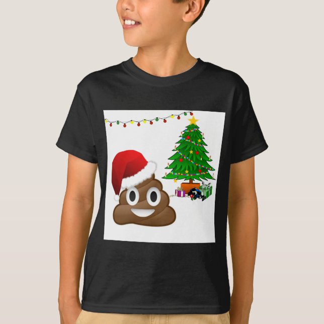 Camiseta emoji de poo de navidades (Anverso)