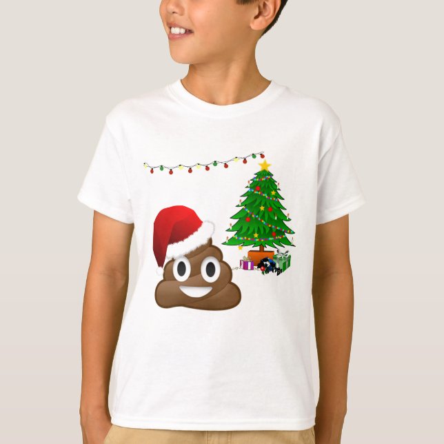 Camiseta emoji de poo de navidades (Anverso)