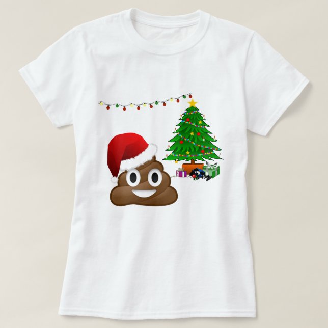 Camiseta emoji de poo de navidades (Diseño del anverso)