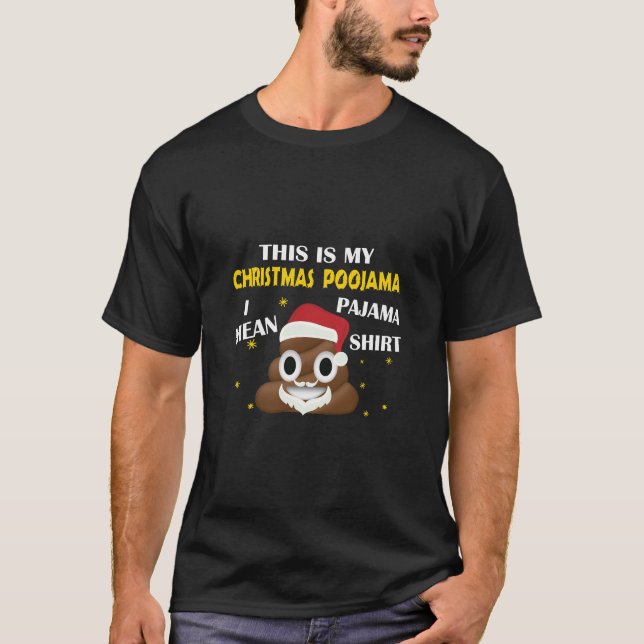 Camiseta Emoji De Poop Estos Son Mis Navidades Poojama - Pa (Anverso)