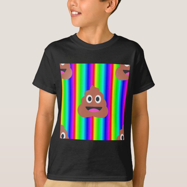 Camiseta emoji de popó arco iris (Anverso)