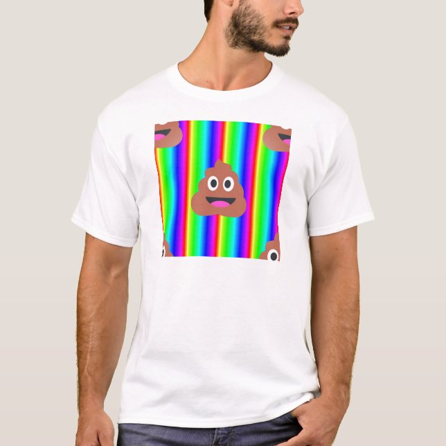 Camiseta emoji de popó arco iris (Anverso)