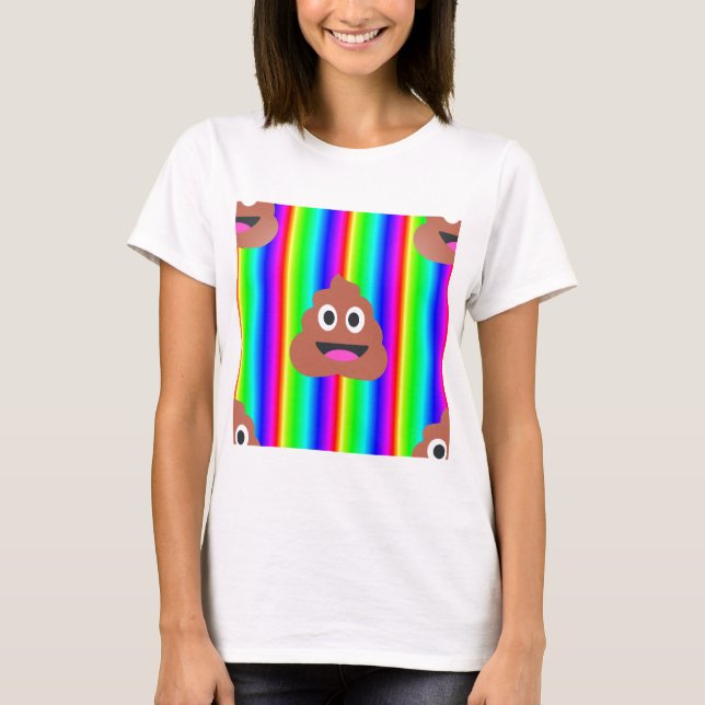 Camiseta emoji de popó arco iris (Anverso)