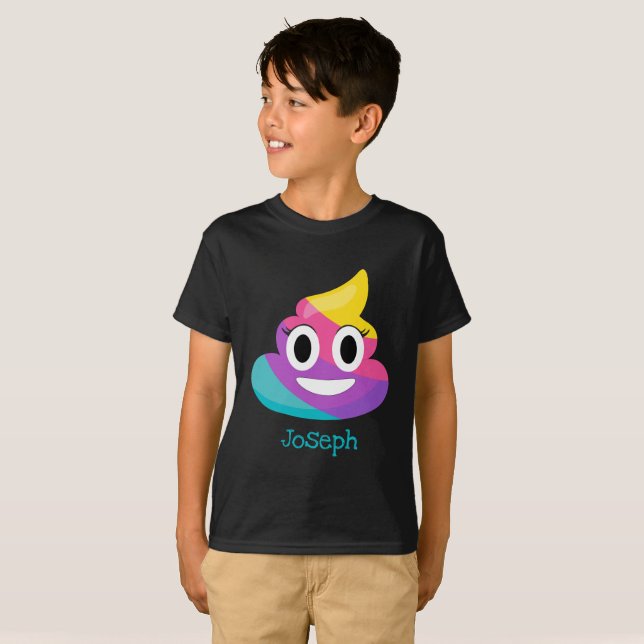 Camiseta Emoji de popó arcoiris (Anverso completo)