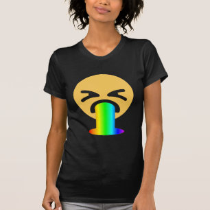 Camiseta emoji de puke arco iris