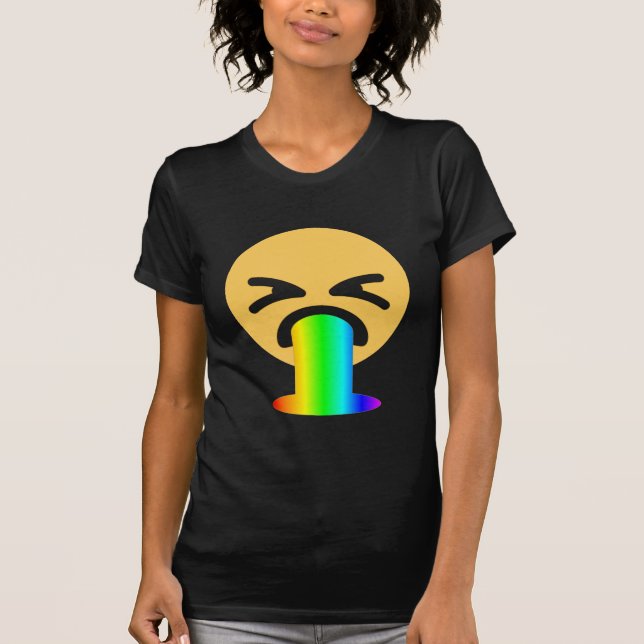 Camiseta emoji de puke arco iris (Anverso)