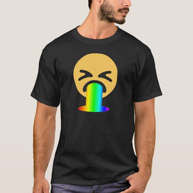 Camiseta emoji de puke arco iris (Anverso)