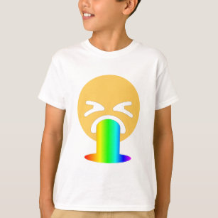 Camiseta emoji de puke arco iris