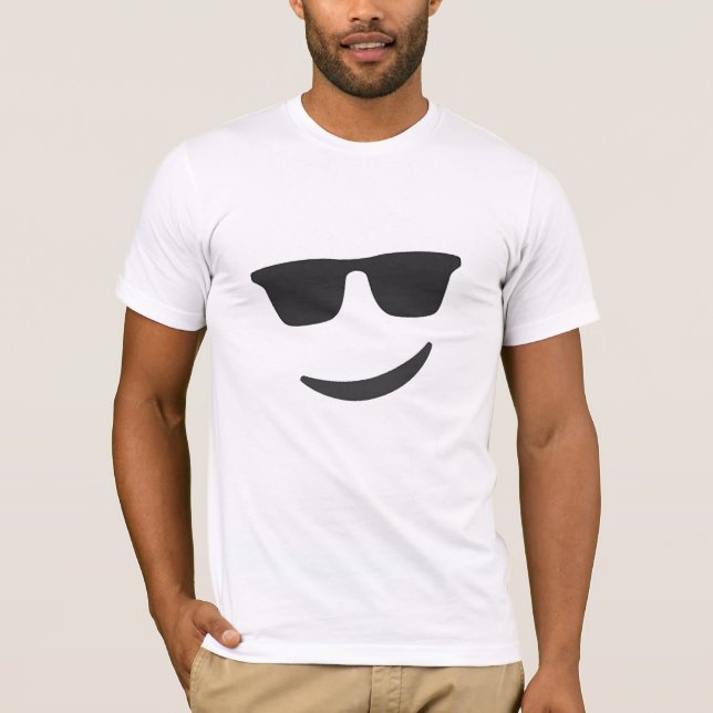 Camiseta emoji de sonrisa con gafas diseño divertido de cam (Anverso)