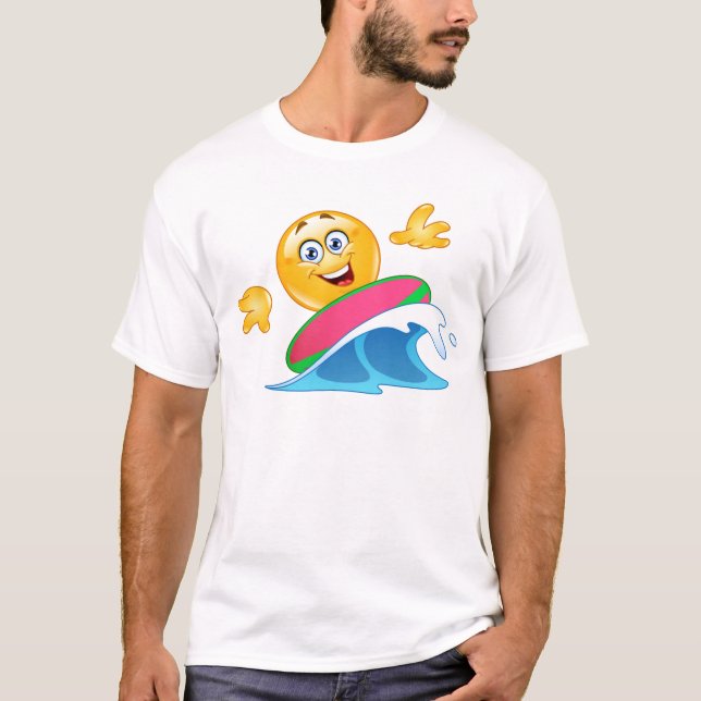 Camiseta emoji de surf (Anverso)