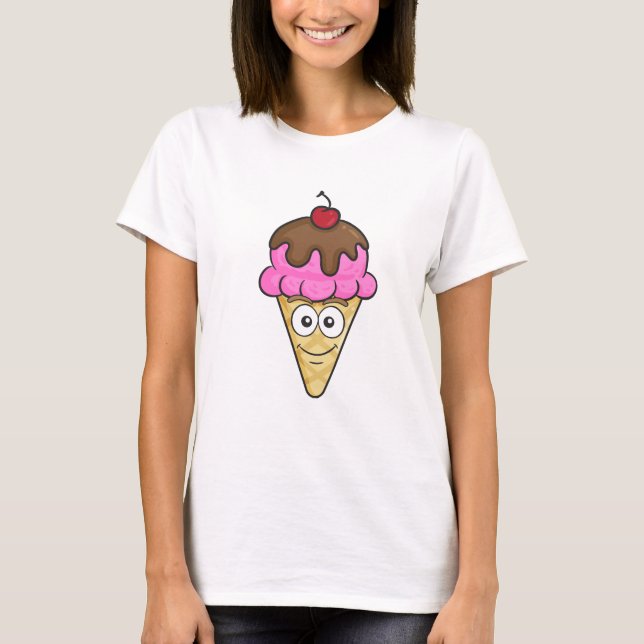 Camiseta Emoji del cono de helado (Anverso)