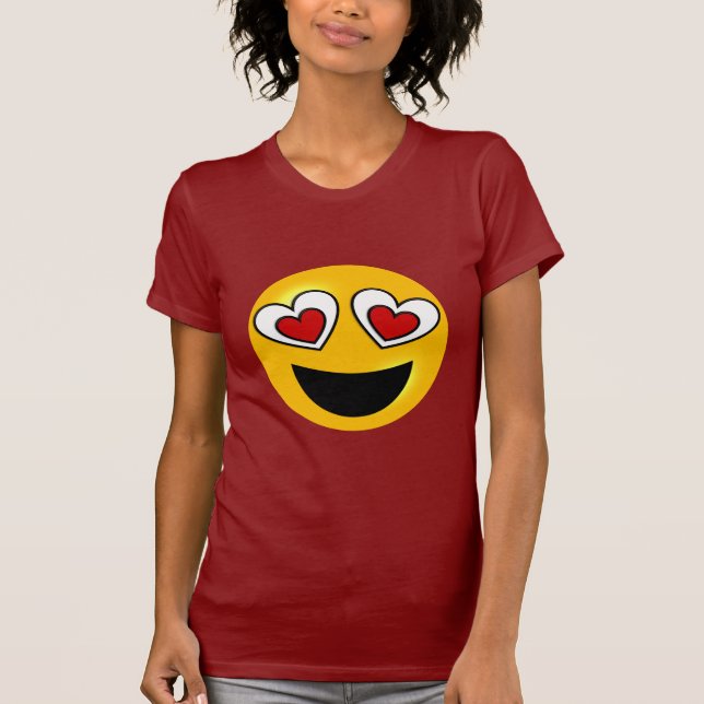Camiseta Emoji del corazón del amor (Anverso)