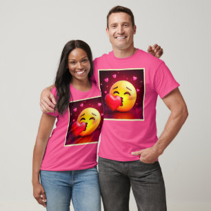 Camiseta Emoji del corazón del beso dulce