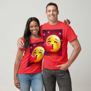 Camiseta Emoji del corazón del beso dulce