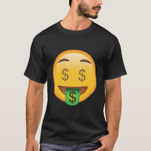Camiseta Emoji Dinero Face Dollar Rótulos Ojos Emoticon Tex
