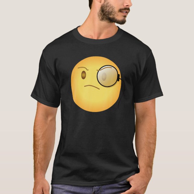 Camiseta Emoji Emoticon Face Emotion Icon Arrogant Monocle  (Anverso)
