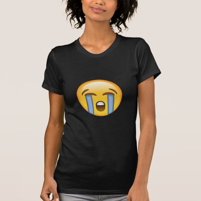 Camiseta Emoji en alta voz gritadora de la cara (Anverso)
