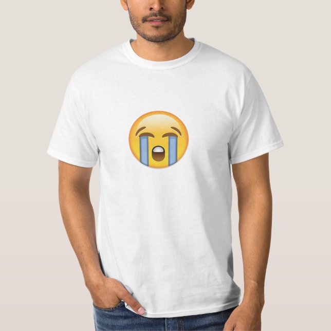 Camiseta Emoji en alta voz gritadora de la cara (Anverso)