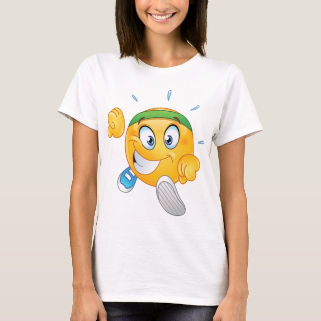 Camiseta Emoji en ejecución feliz (Anverso)