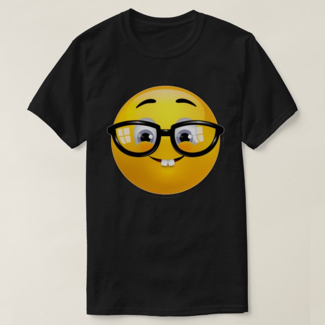 Camiseta Emoji Geek Nerd (Diseño del anverso)