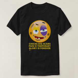 Camiseta emoji graciosa de "CHICKS DIG SCARS"