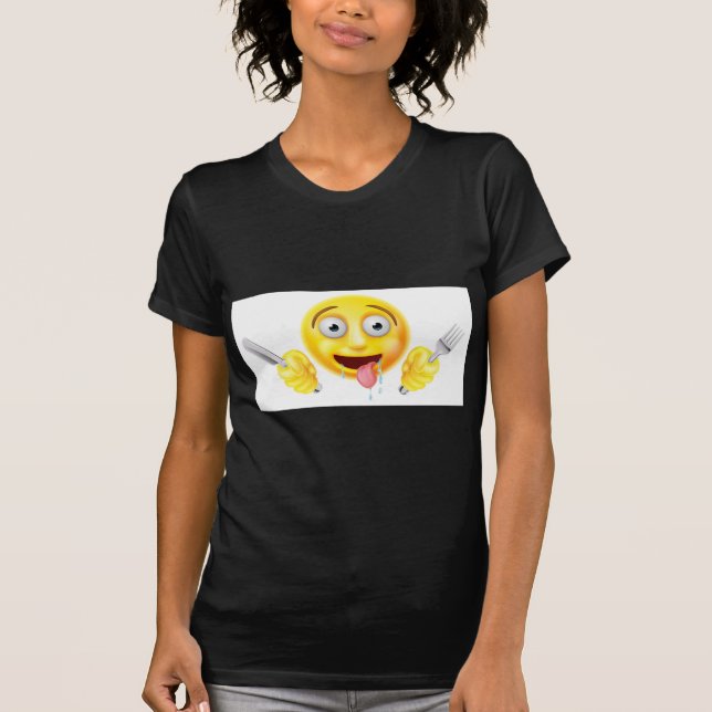 Camiseta Emoji hambrienta muerta de hambre del Emoticon (Anverso)