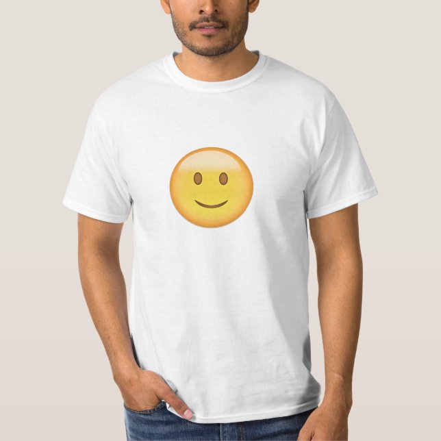 Camiseta Emoji levemente sonriente de la cara (Anverso)