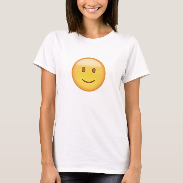 Camiseta Emoji levemente sonriente de la cara (Anverso)