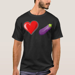 Camiseta EMOJI LGBTQ Heart Eggplant