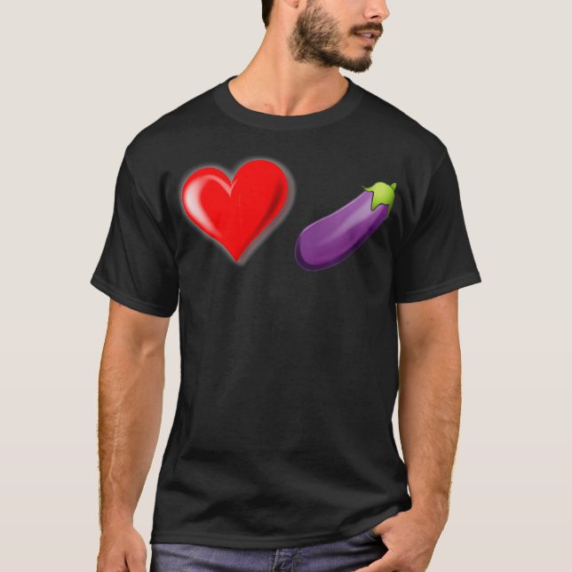 Camiseta EMOJI LGBTQ Heart Eggplant (Anverso)