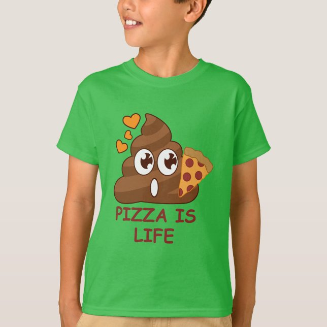 Camiseta Emoji linda del impulso de la pizza (Anverso)