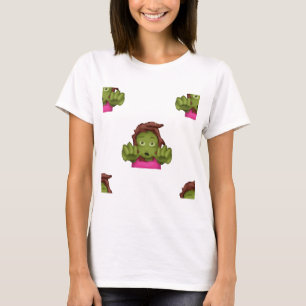 Camiseta emoji mujer zombie