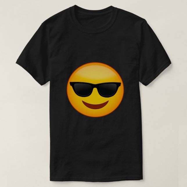 Camiseta Emoji Pareja Vestido Gracioso Emoji Gafas de sol  (Diseño del anverso)